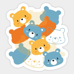 Abstract Cute Bear Cartoon Sticker